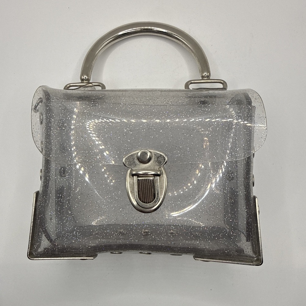 Vtg Vinyl Hand Bag Purse Cross Body Optional No Strap Made USA Mid Century